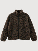 Gedruckte Sherpa-Jacke Schokoladenbraun | MAZINE