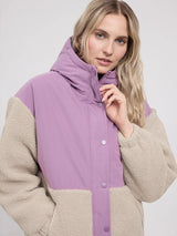 Jacket Fabric Blocking Grape Pink/Natural | MAZINE
