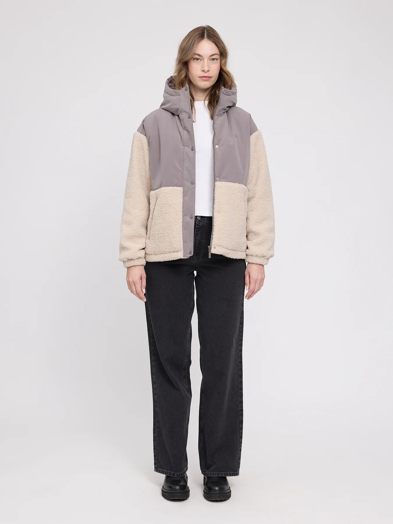Giacca Fabric Blocking Warm Mud/Natural | MAZINE