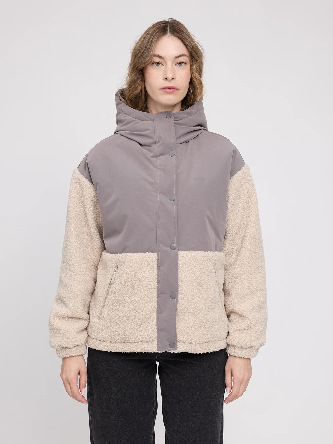 Giacca Fabric Blocking Warm Mud/Natural | MAZINE
