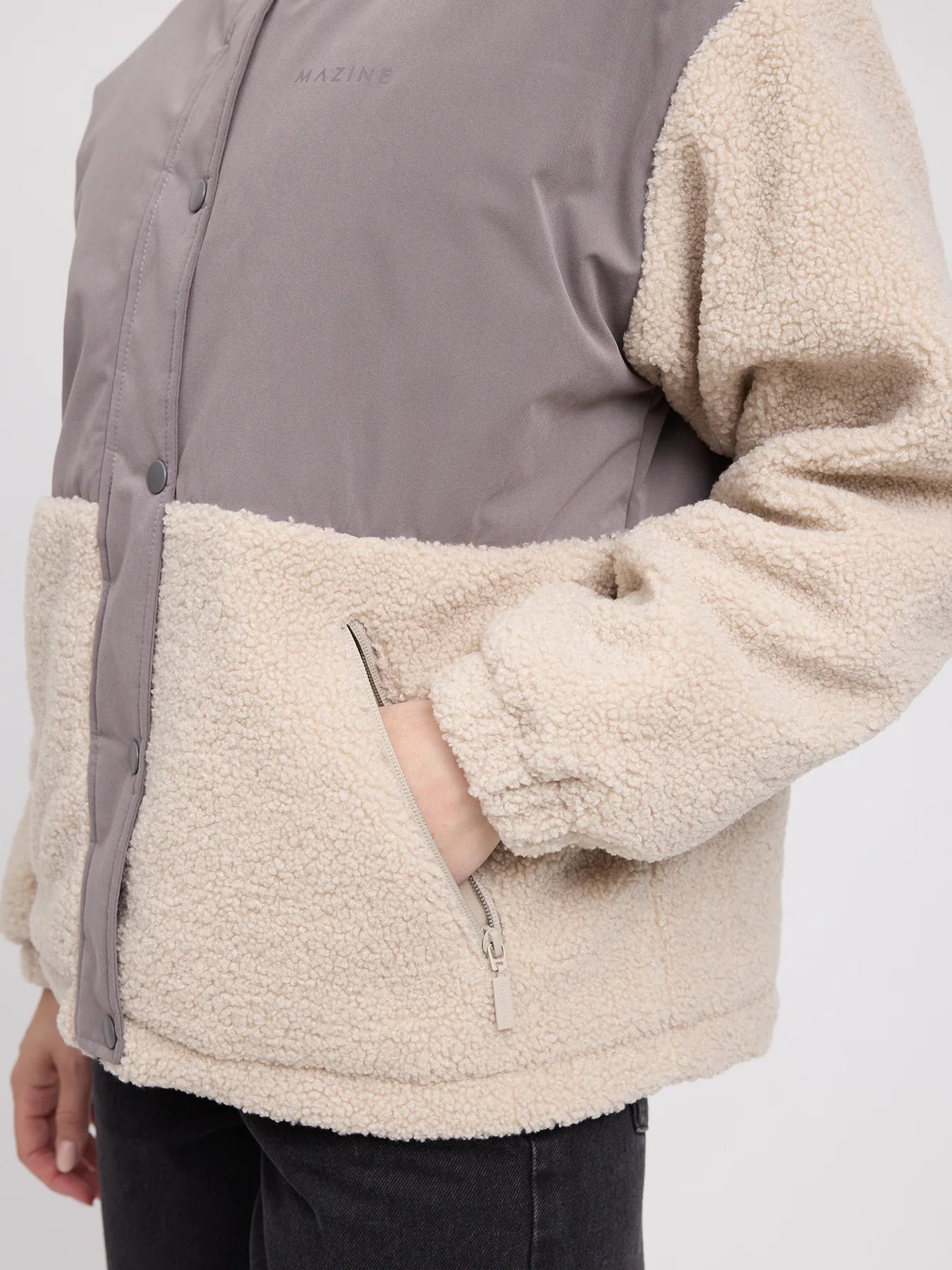 Giacca Fabric Blocking Warm Mud/Natural | MAZINE