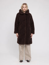 Mantel Kunstfell Black Coffee Damen | MAZINE