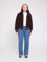 Jacket Faux-Fur Blouson Black Coffee Woman | MAZINE