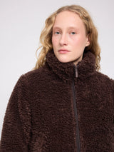 Jacket Faux-Fur Blouson Black Coffee Woman | MAZINE
