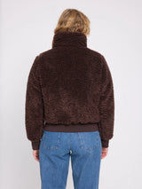 Jacket Faux-Fur Blouson Black Coffee Woman | MAZINE
