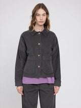 Anthra corduroy shacket for women by MAZINE, featuring a cozy cotton fabric and stylish design, shown on a model.