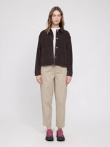 Giacca-camicia in velluto a coste color cioccolato fondente Donna | MAZINE