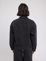 Denim Jacket Dark Grey Woman Cotton | Mazine