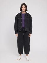 Denim Jacket Dark Grey Women's in Cotton | MAZINE