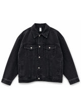 Denim Jacket Dark Grey Women's in Cotton | MAZINE