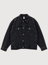 Denim Jacket Dark Grey Woman Cotton | Mazine