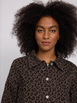 Denim Jacket Printed Chocolate in Cotton | MAZINE