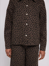 Denim Jacket Printed Chocolate in Cotton | MAZINE