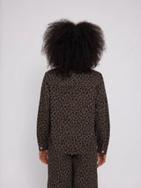 Denim Jacket Printed Chocolate in Cotton | MAZINE