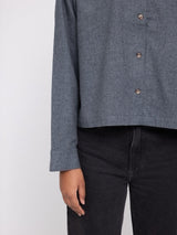 Camicia di flanella antracite mélange in cotone biologico | MAZINE