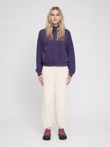 Felpa con cappuccio Basic viola scuro da donna in cotone | MAZINE