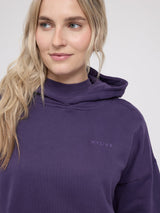 Felpa con cappuccio Basic viola scuro da donna in cotone | MAZINE