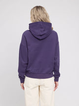 Felpa con cappuccio Basic viola scuro da donna in cotone | MAZINE