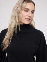 SweatShirt Fleece Turtleneck Black | MAZINE