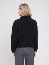 SweatShirt Fleece Turtleneck Black | MAZINE