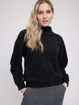 SweatShirt Fleece Turtleneck Black | MAZINE