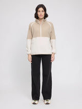 Jacket Fleece Half-Zip Light Taupe | MAZINE