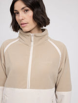 Jacket Fleece Half-Zip Light Taupe | MAZINE