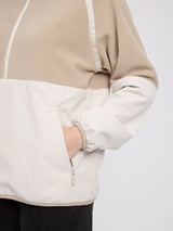 Jacket Fleece Half-Zip Light Taupe | MAZINE