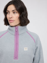 Jacket Sherpa Half-Zip Ice Blue Woman | MAZINE