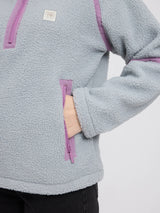 Jacket Sherpa Half-Zip Ice Blue Woman | MAZINE