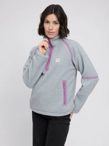 Jacket Sherpa Half-Zip Ice Blue Woman | MAZINE