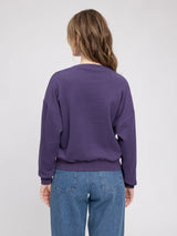 Rollkragen-Sweatshirt Dunkelviolett | MAZINE