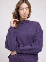 Rollkragen-Sweatshirt Dunkelviolett | MAZINE
