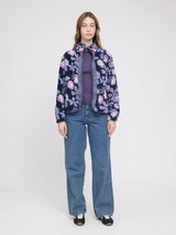 Jacket Printed Fleece Blue Dark/Floral | MAZINE