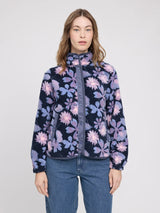 Jacket Printed Fleece Blue Dark/Floral | MAZINE