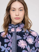 Jacket Printed Fleece Blue Dark/Floral | MAZINE