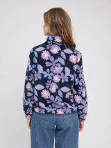 Jacket Printed Fleece Blue Dark/Floral | MAZINE