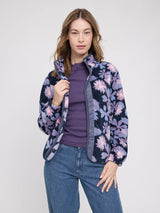 Jacket Printed Fleece Blue Dark/Floral | MAZINE