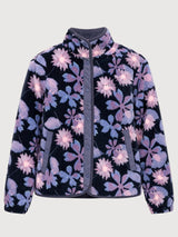 Jacket Printed Fleece Blue Dark/Floral | MAZINE