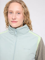 Jacke Materialmix Zip Grün/Eukalyptus | MAZINE