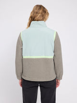 Jacke Materialmix Zip Grün/Eukalyptus | MAZINE