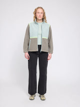 Jacke Materialmix Zip Grün/Eukalyptus | MAZINE
