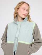 Jacke Materialmix Zip Grün/Eukalyptus | MAZINE