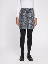 Minigonna di jeans in cotone stampata grigia | MAZINE
