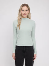 Maglia a collo alto a maniche lunghe verde acqua chiaro | MAZINE