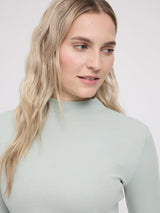 Turtleneck Long-Sleeve Top Light Aqua | MAZINE