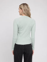 Maglia a collo alto a maniche lunghe verde acqua chiaro | MAZINE