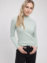 Maglia a collo alto a maniche lunghe verde acqua chiaro | MAZINE