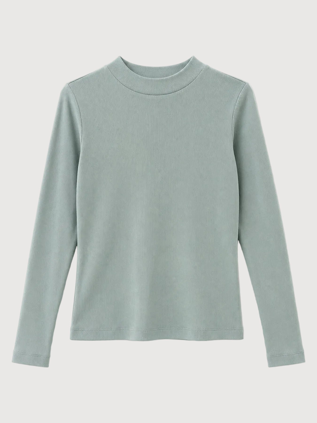 Turtleneck Long-Sleeve Top Light Aqua | MAZINE