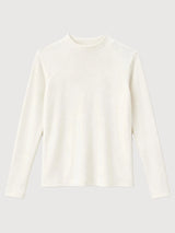 Long-Sleeve Top Basic Turtleneck Top White in Cotton | MAZINE